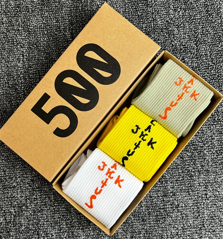 Men's Sports Style Street Skateboards Crew Cactus Jack Hip Hop Harajuku Basketball 3 Pairs/Box Funny Socks For Women