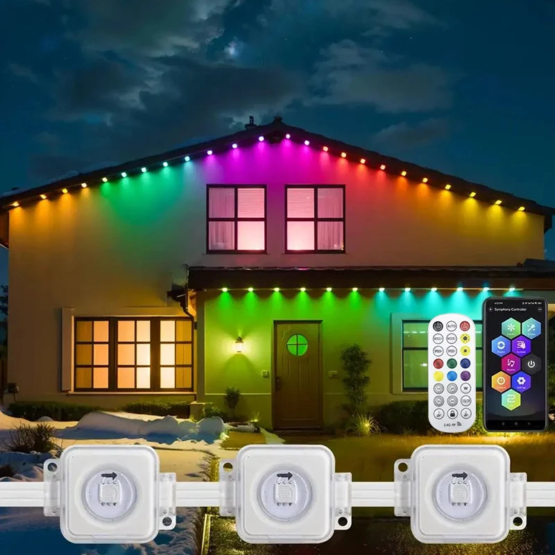 Weather-Proof Wonder: Smart RGBIC Lights for Stunning Outdoor Scenes!