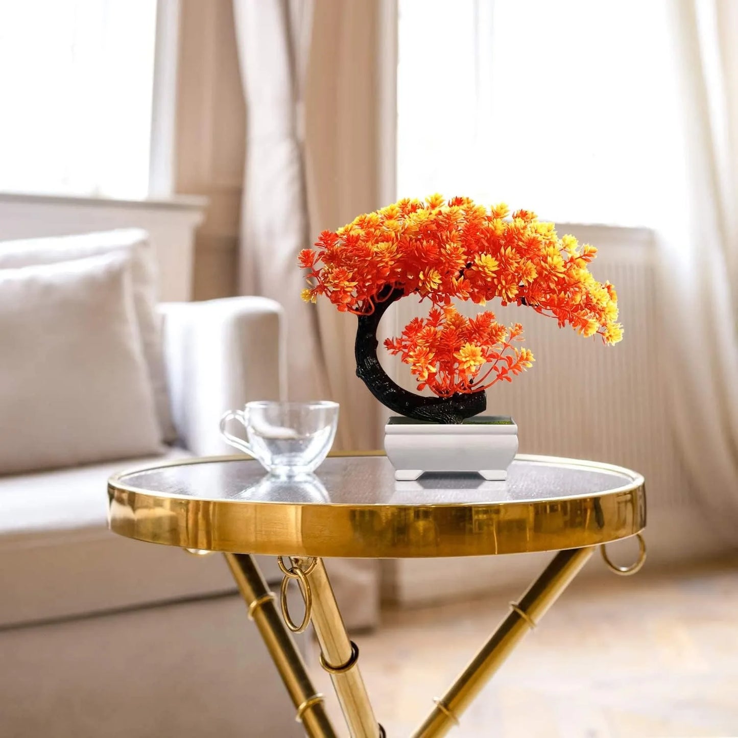 1Pcs Green Artificial Plants Bonsai Plastic Tree Fake Flower for Home Bedroom Decor Table Garden Decoration Outdoor Ornament