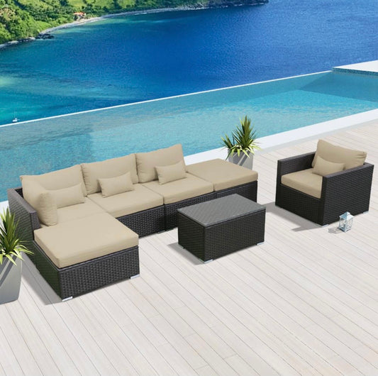 Khaki Light Beige 7L Replacement Cushion Covers Set (Without Foam Insis)