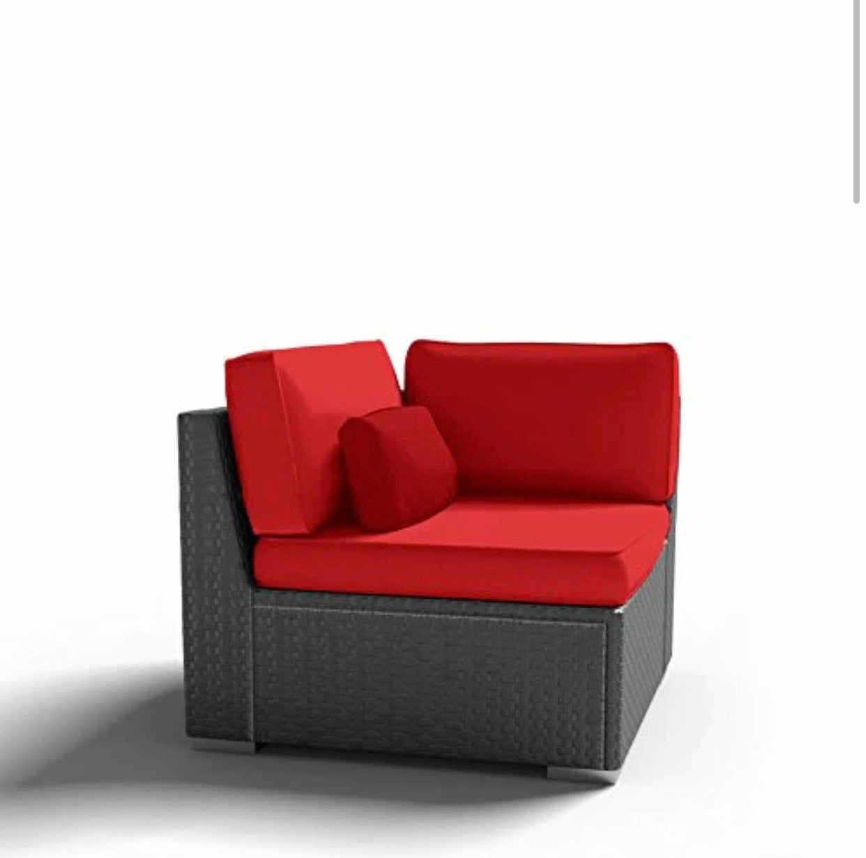 Left Corner Chair Outdoor Patio Furniture Espresso Brown Wicker
