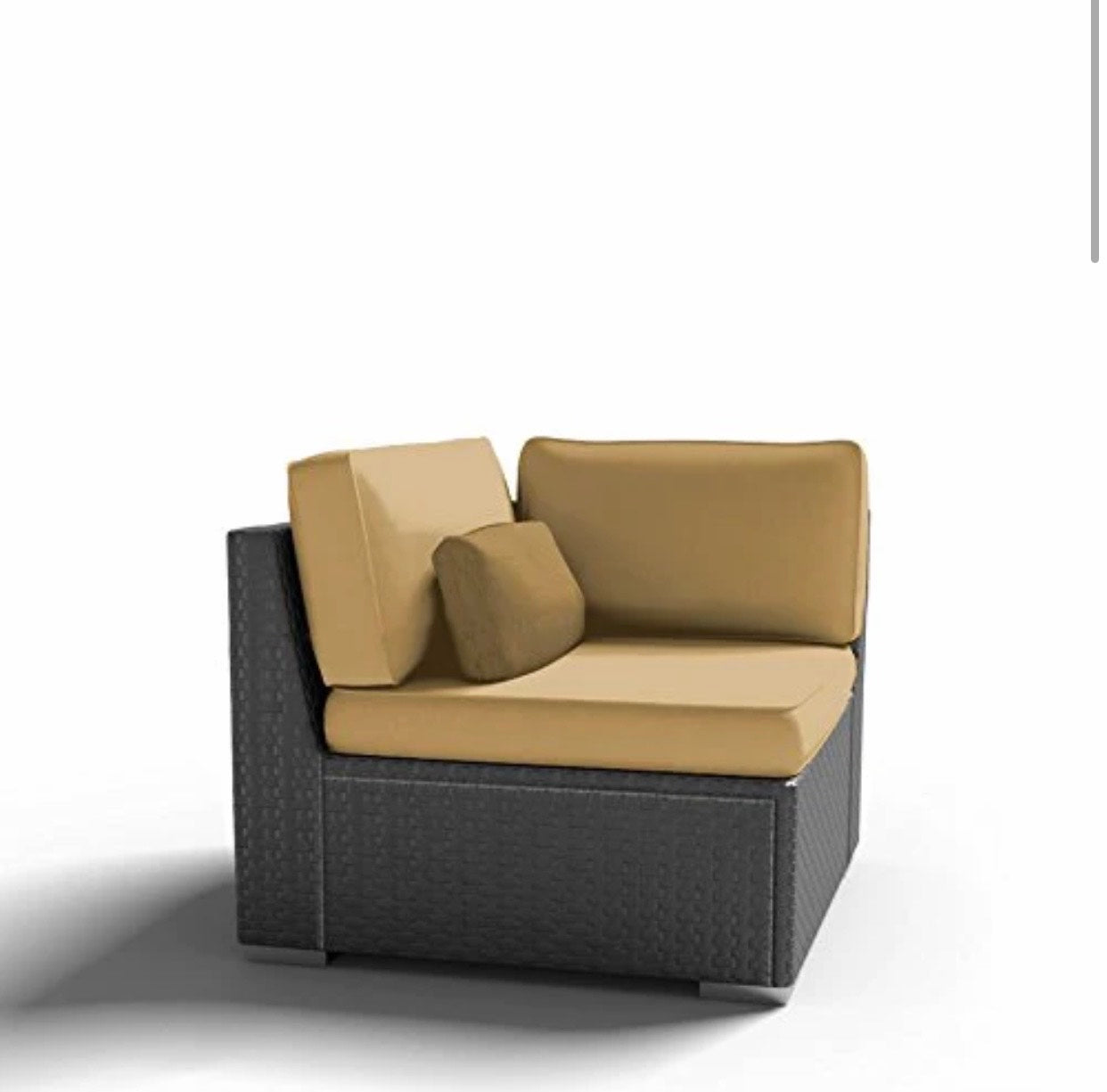 Left Corner Chair Outdoor Patio Furniture Espresso Brown Wicker