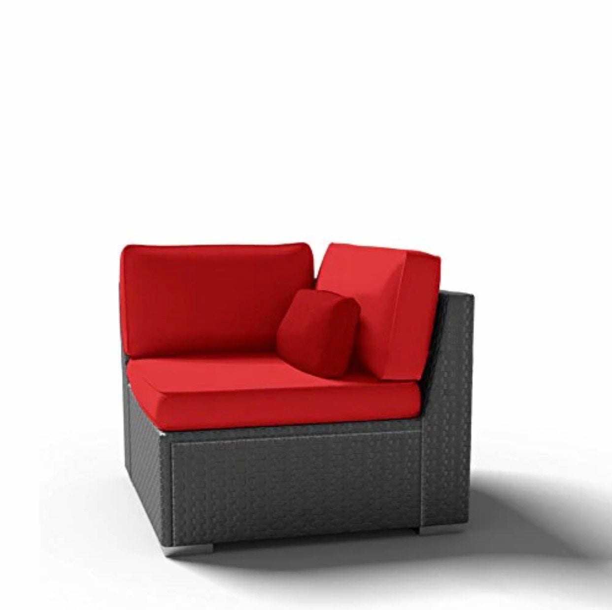 Right Corner Chair Outdoor Patio Furniture Espresso Brown Wicker