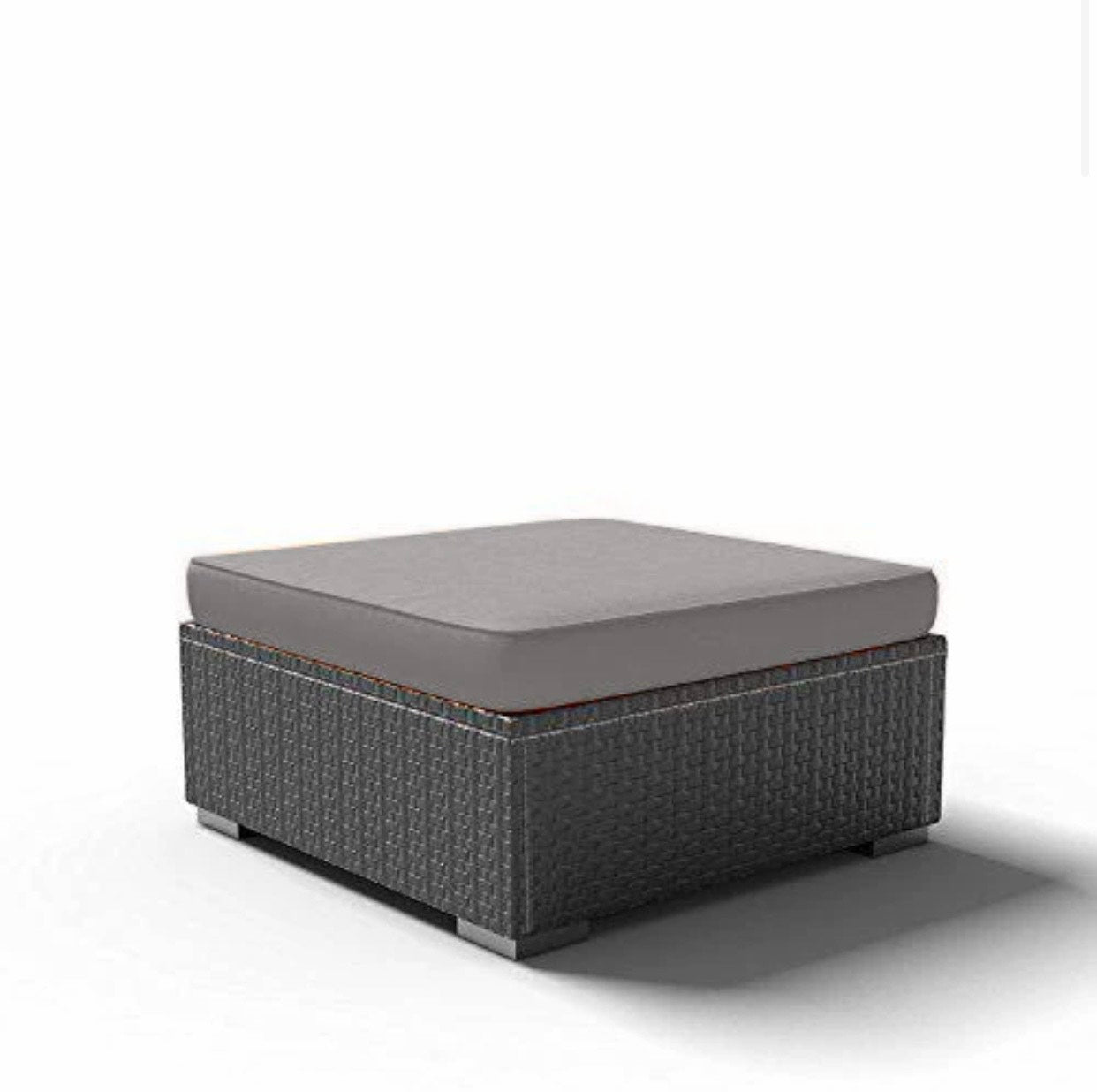 Ottoman Chair Outdoor Patio Furniture Espresso Brown Wicker