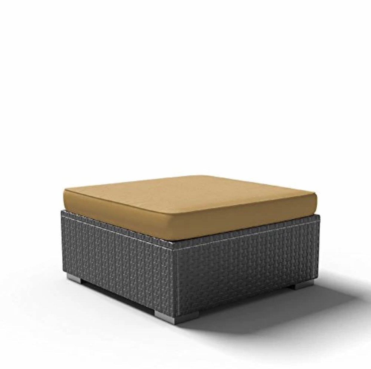 Ottoman Chair Outdoor Patio Furniture Espresso Brown Wicker
