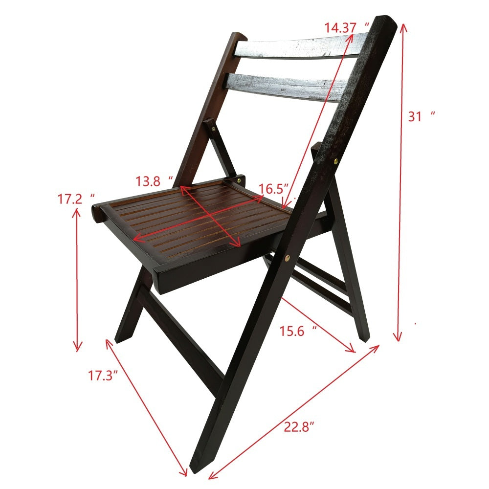 Foldable Patio Dining Set, 4 Folding Chairs, Indoor and outdoor universal, Teak