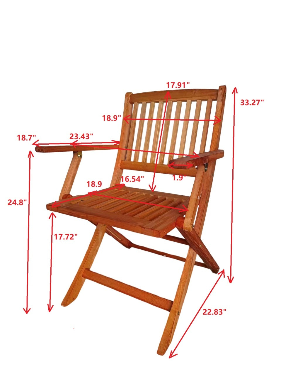 Foldable Patio Dining Set, 4 Folding Chairs, Indoor and outdoor universal, Teak