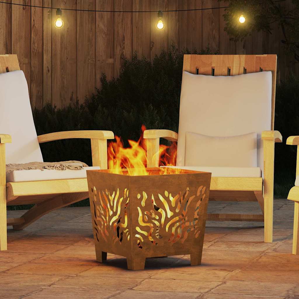 Fire Pit Brown 40 x 40 x 40 cm Steel