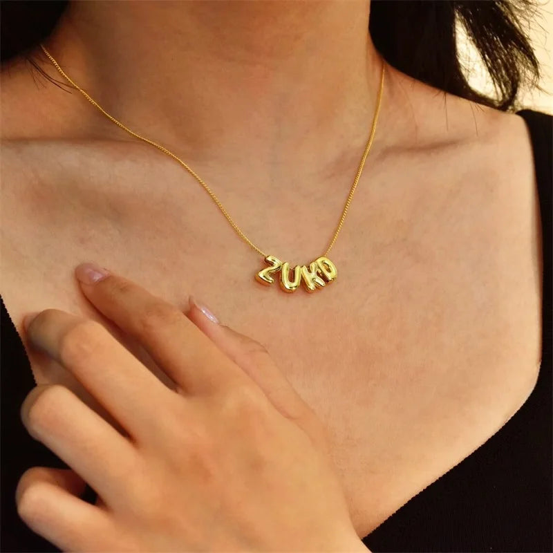 Personalized Name Bubble Necklace – Your Story, Your Style