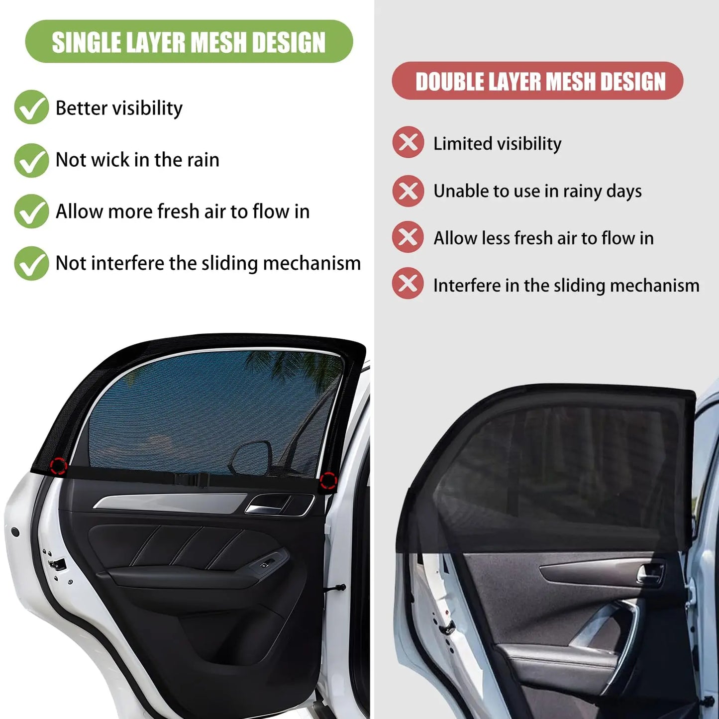 Car Window Mesh Sunshade Heat insulation and sun protection, strong magnetic sunshade, suitable for car side window sunshades