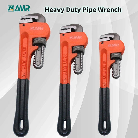 SmartGearPros Heavy Duty Pipe Wrench - 8/10/12/14/18 Inch Carbon Steel Plumbing Spanner Universal Adjustable Clamp