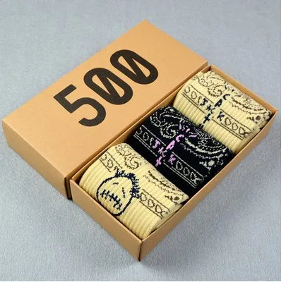 Men's Sports Style Street Skateboards Crew Cactus Jack Hip Hop Harajuku Basketball 3 Pairs/Box Funny Socks For Women