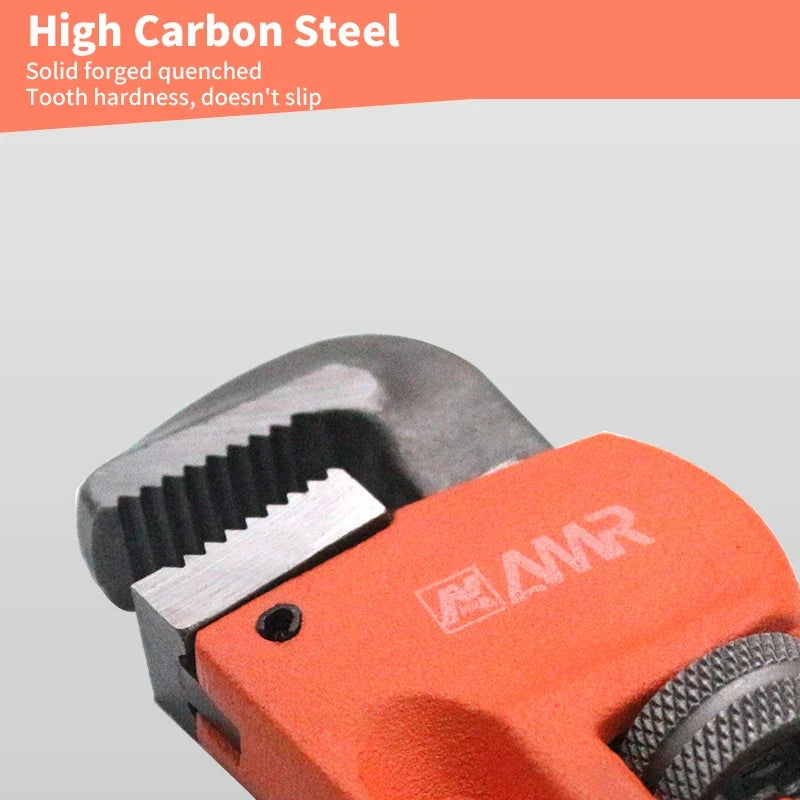 SmartGearPros Heavy Duty Pipe Wrench - 8/10/12/14/18 Inch Carbon Steel Plumbing Spanner Universal Adjustable Clamp