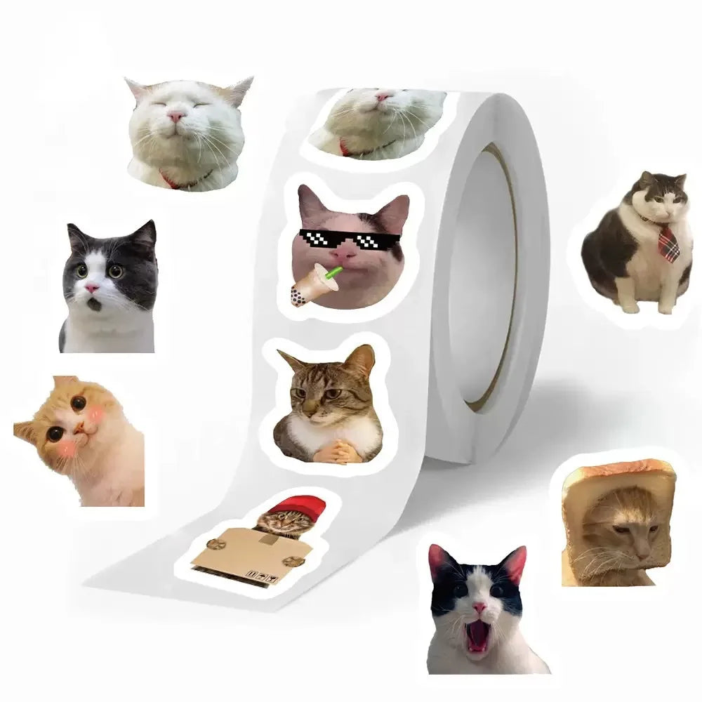 500PCS Cute Cat Emoji Stickers