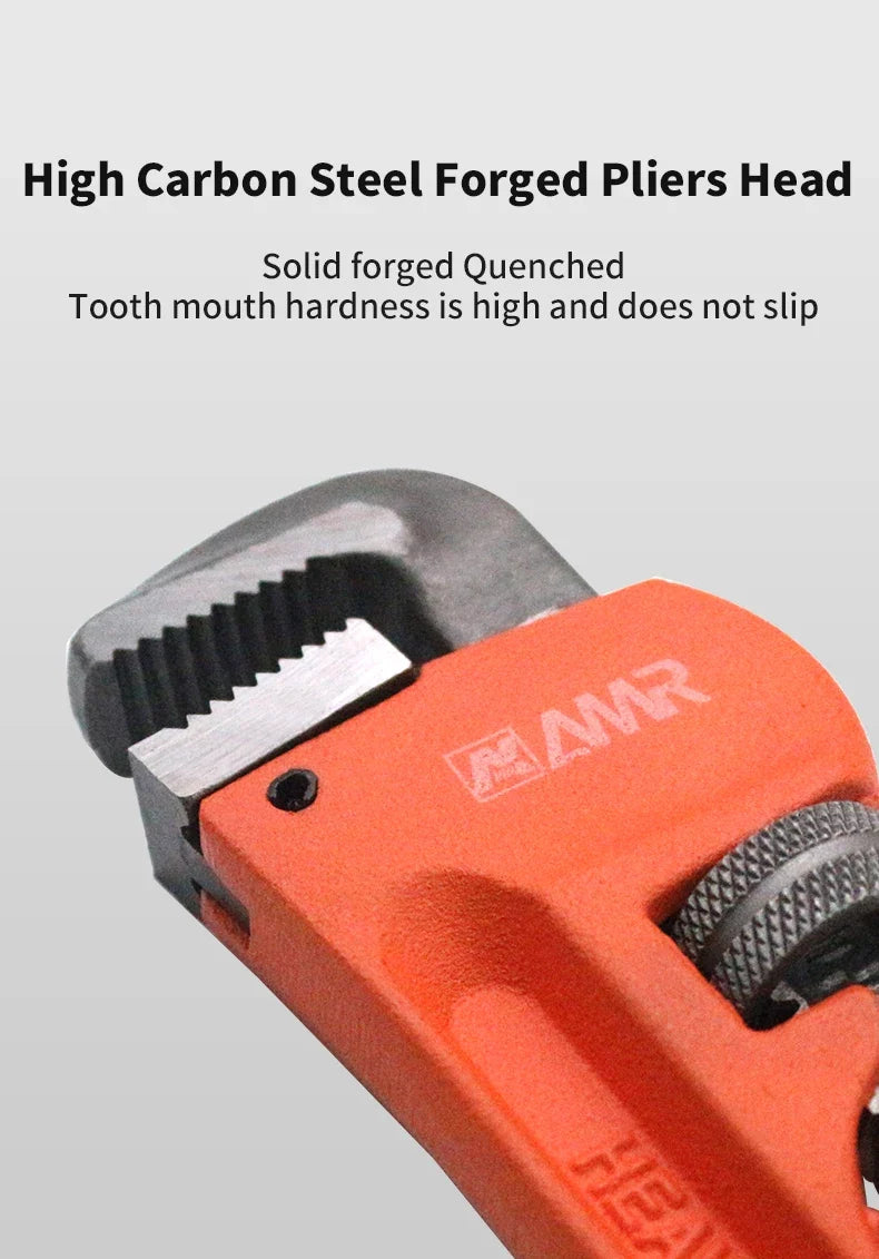 SmartGearPros Heavy Duty Pipe Wrench - 8/10/12/14/18 Inch Carbon Steel Plumbing Spanner Universal Adjustable Clamp
