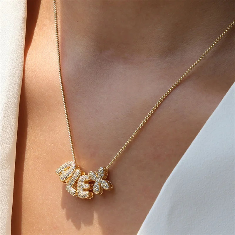 Personalized Name Bubble Necklace – Your Story, Your Style