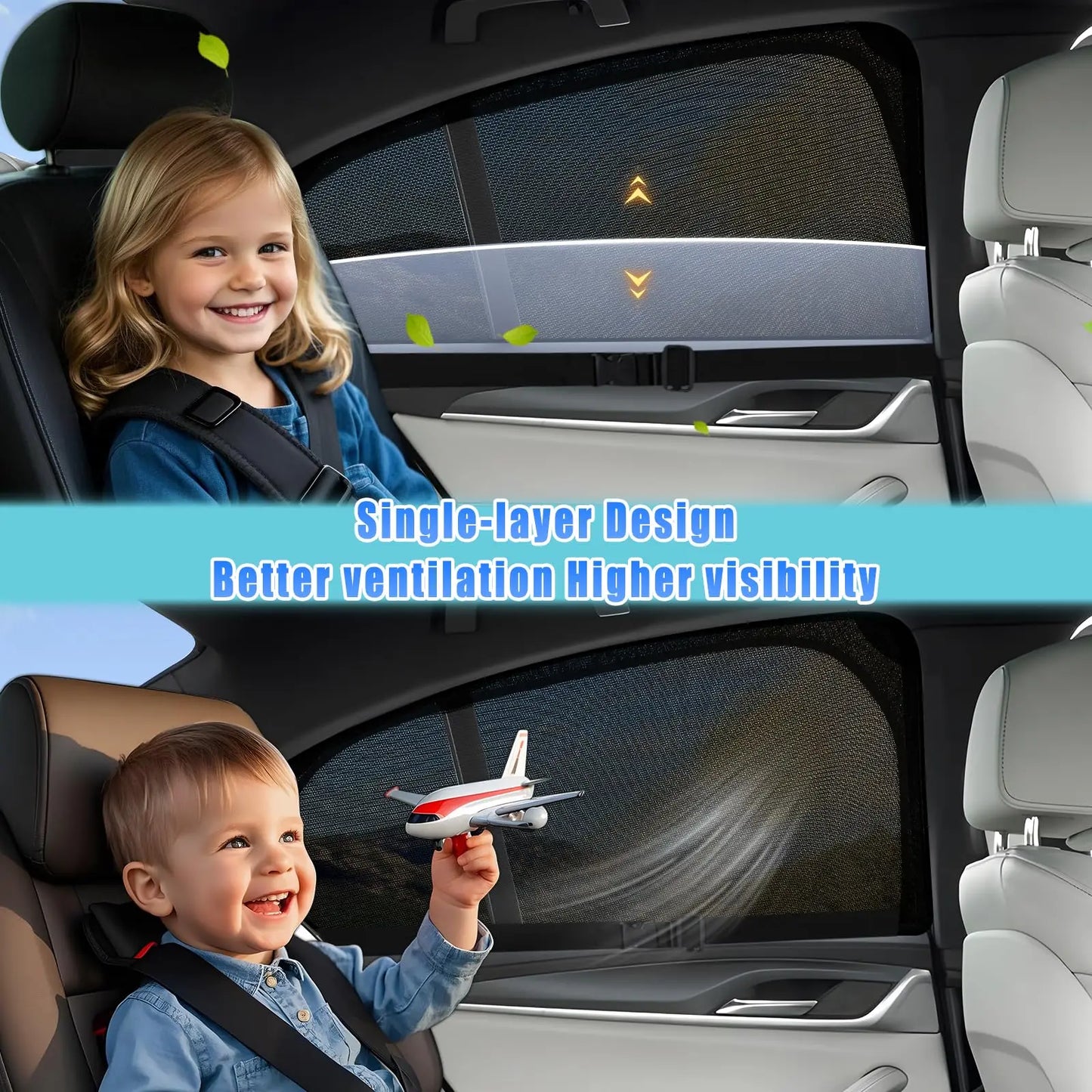 Car Window Mesh Sunshade Heat insulation and sun protection, strong magnetic sunshade, suitable for car side window sunshades