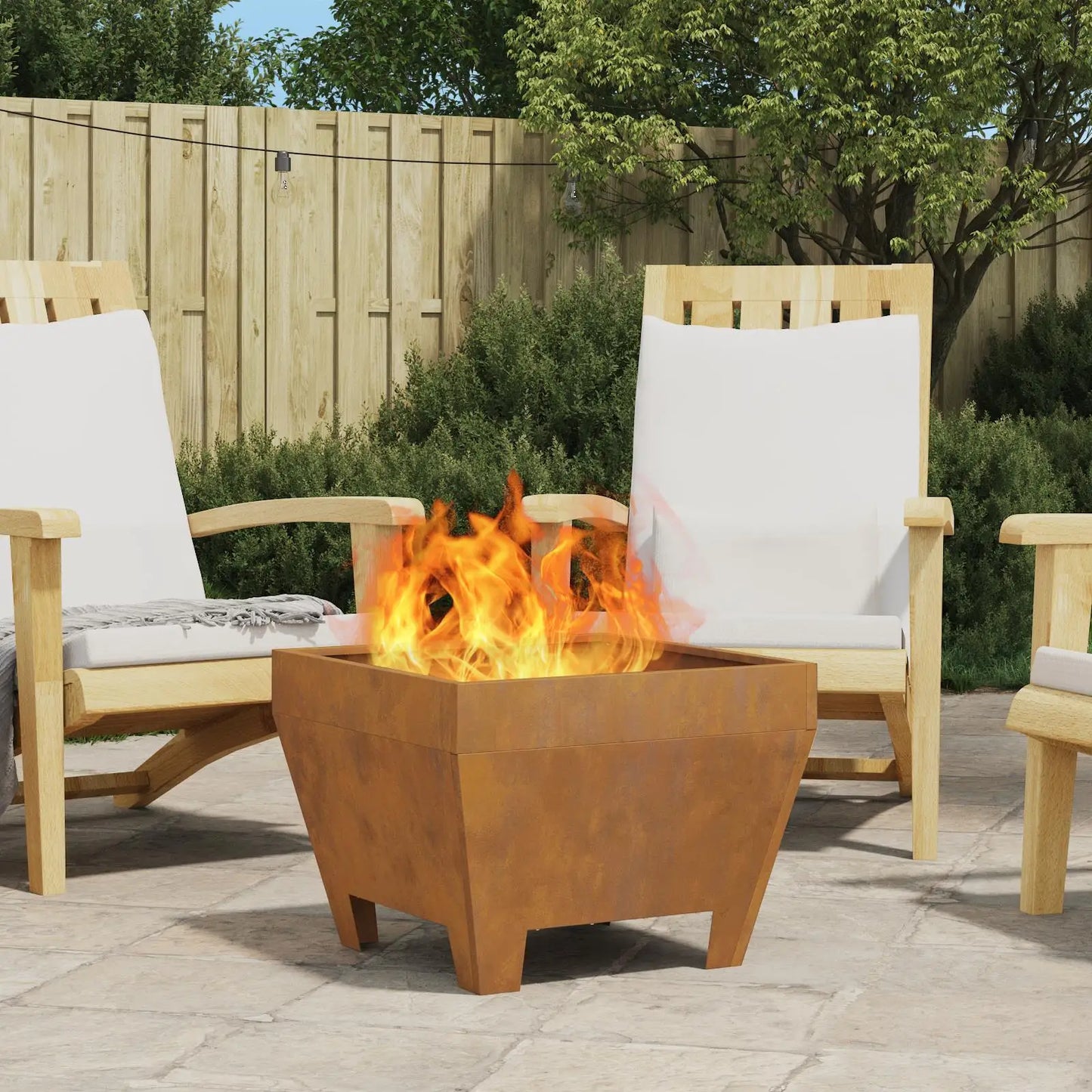 Fire Pit Brown 40 x 40 x 40 cm Steel