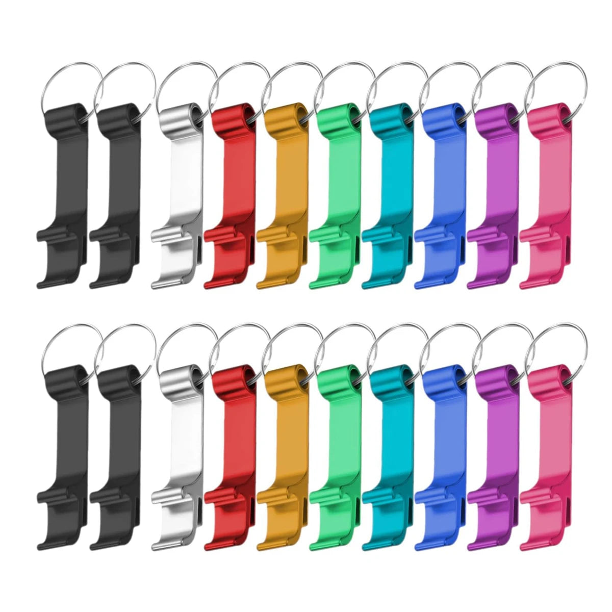 20Pcs Portable Beer Bottle Openers Aluminum Bottle Openers Keychain Bottle Opener Soda Beverage Bottle Opener for Party Wedding
