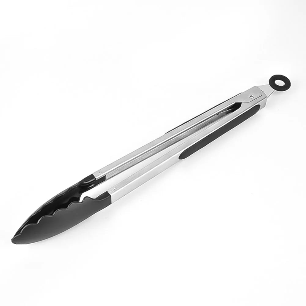 BBQ Grilling Tong Stainless Steel Anti-scalding Bread Food Clip Salad Bread Serving Non-Stick Tool for Kitchen Barbecue