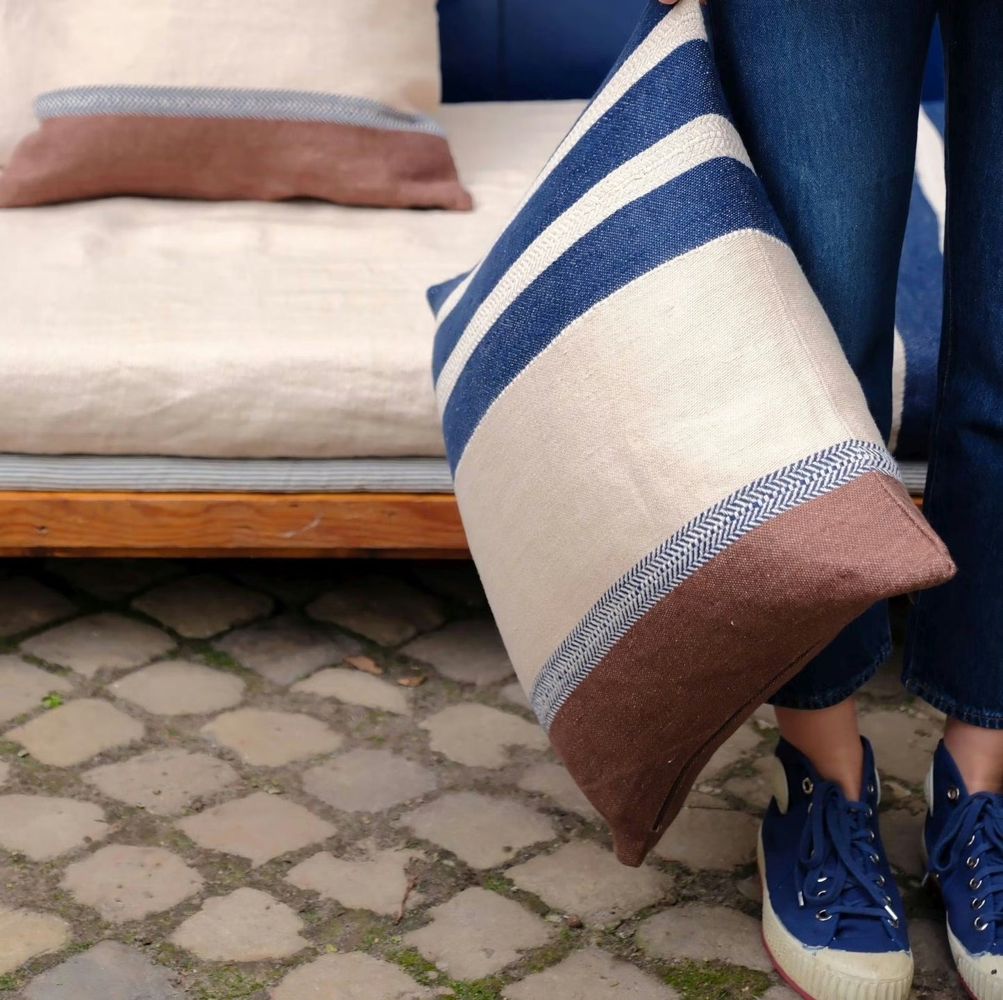 LIBECO | The Belgian Pillow Cover | Marina Stripe | 20x20"