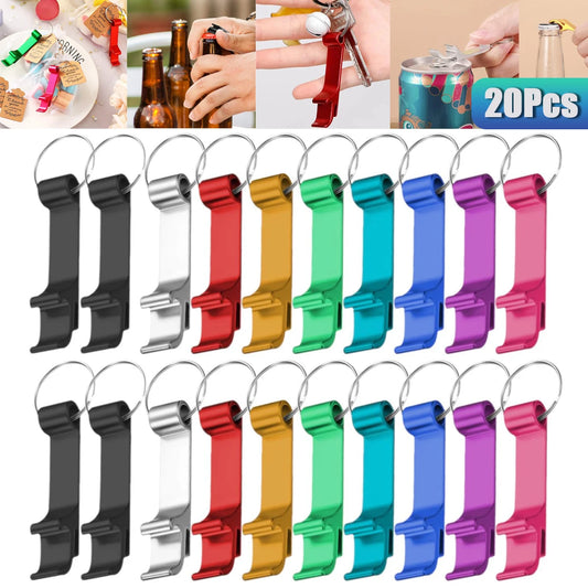 20Pcs Portable Beer Bottle Openers Aluminum Bottle Openers Keychain Bottle Opener Soda Beverage Bottle Opener for Party Wedding