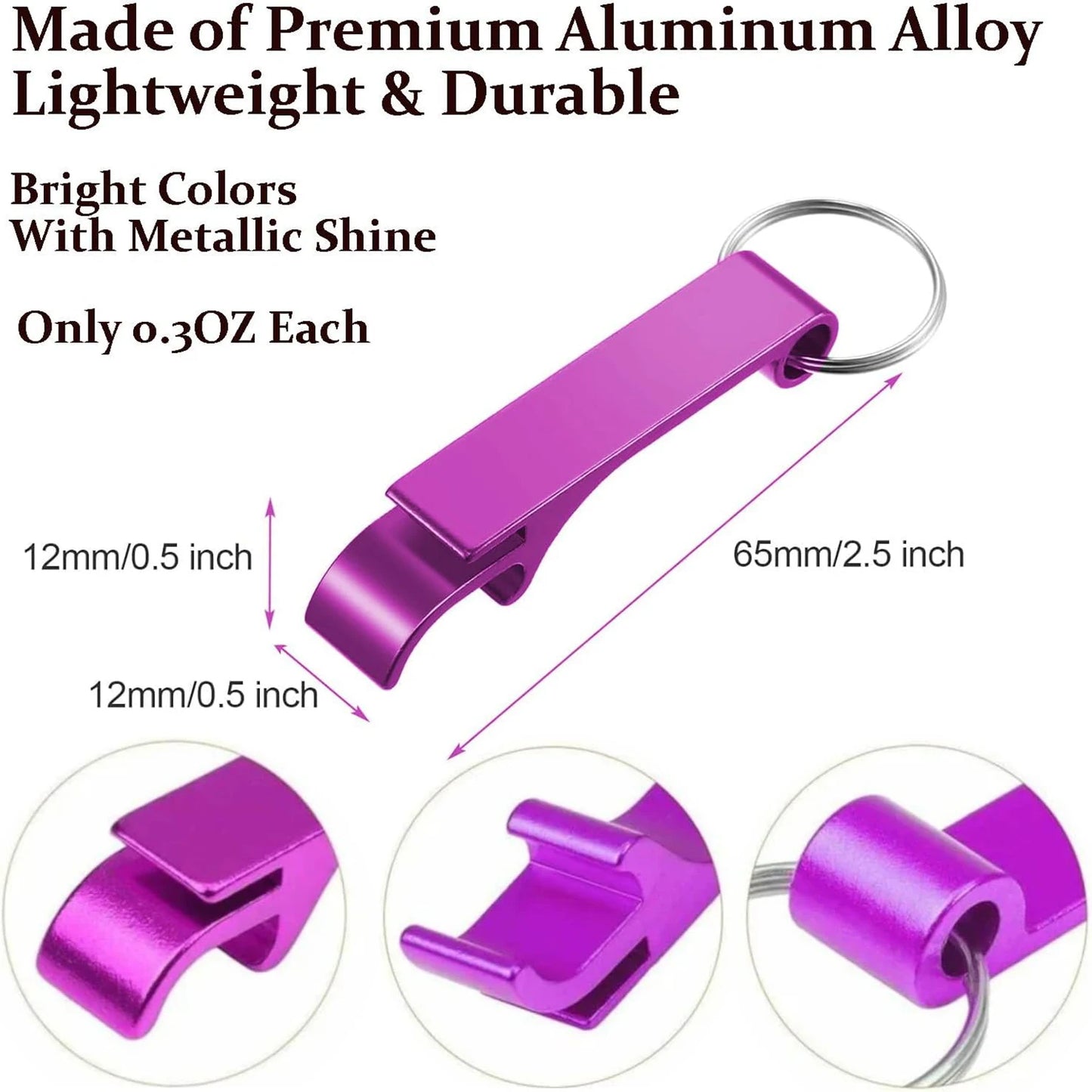 20Pcs Portable Beer Bottle Openers Aluminum Bottle Openers Keychain Bottle Opener Soda Beverage Bottle Opener for Party Wedding