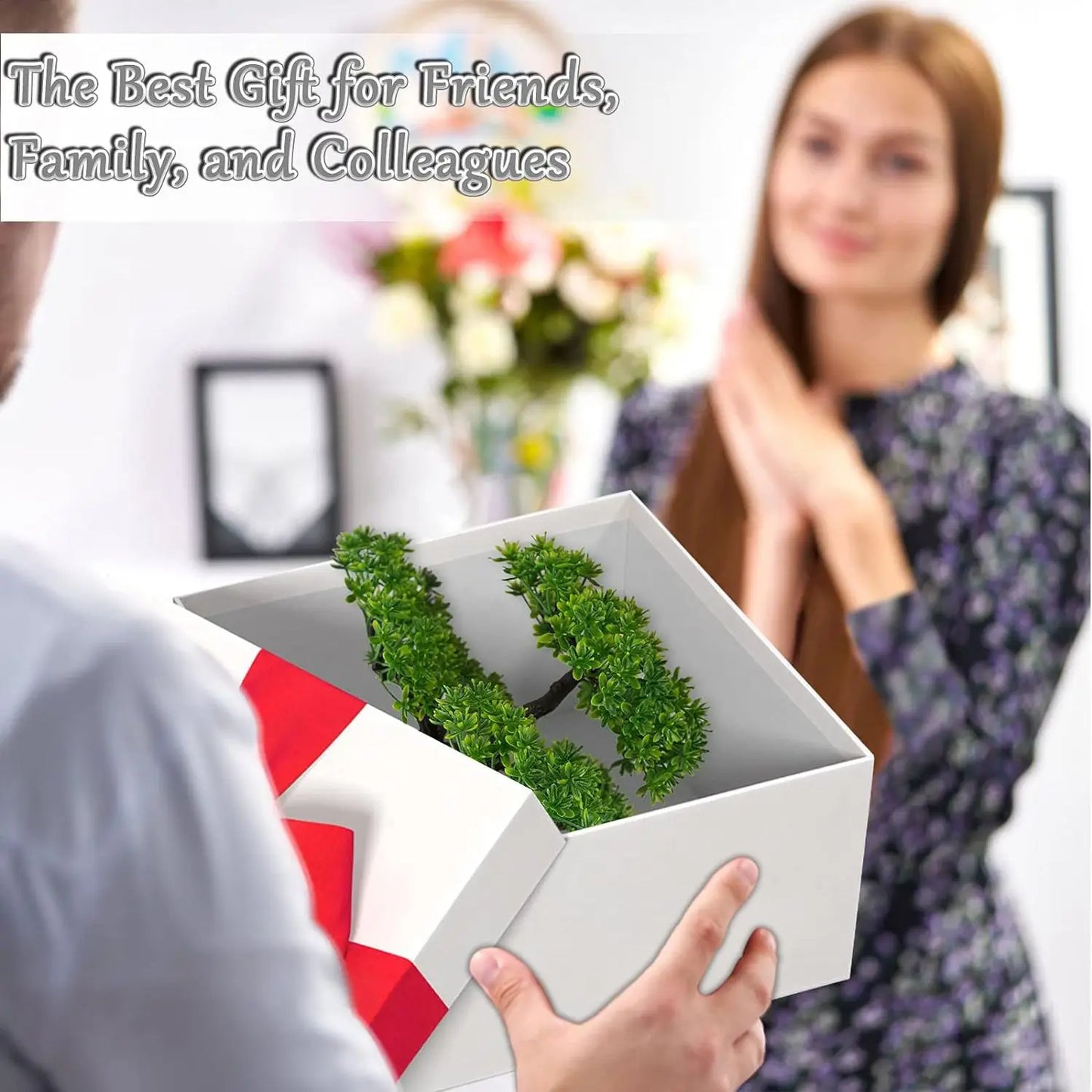 1Pcs Green Artificial Plants Bonsai Plastic Tree Fake Flower for Home Bedroom Decor Table Garden Decoration Outdoor Ornament