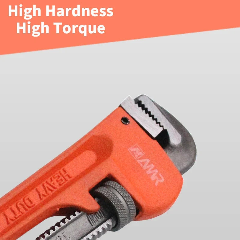 SmartGearPros Heavy Duty Pipe Wrench - 8/10/12/14/18 Inch Carbon Steel Plumbing Spanner Universal Adjustable Clamp