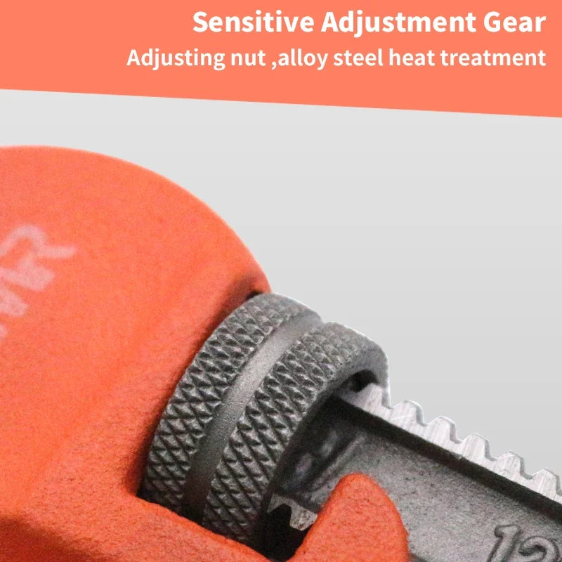SmartGearPros Heavy Duty Pipe Wrench - 8/10/12/14/18 Inch Carbon Steel Plumbing Spanner Universal Adjustable Clamp