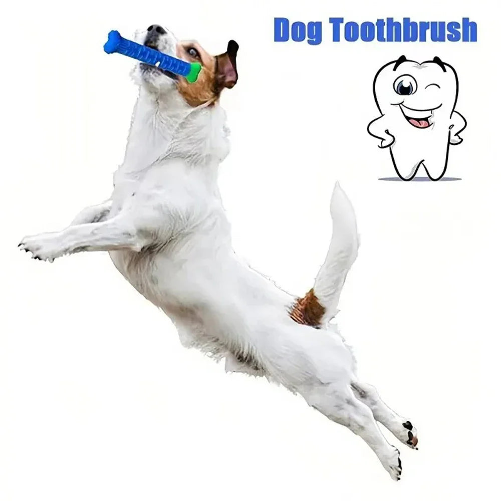 Dog Tooth Grinding Stick – Food-Grade Rubber Toothbrush & Chewing Toy for Teeth Cleaning with Slight Bite Force.