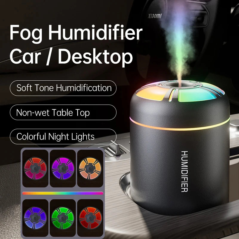 Colorful Air Humidifier 180ML Aroma Diffuser Essential Oil Purifier Wireless Home Car Mini Air Atomizer Aroma humidificador