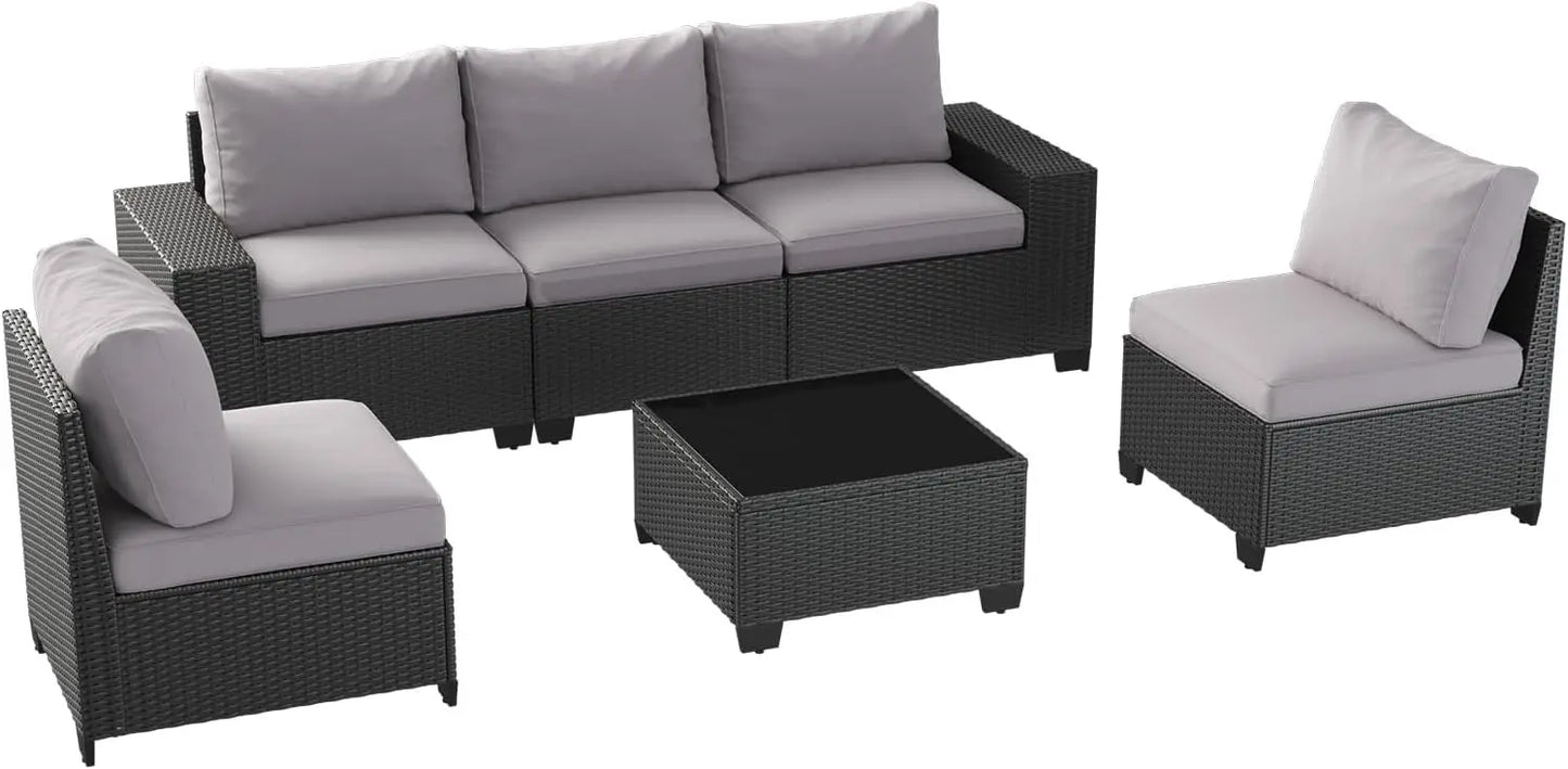Outdoor Patio Furniture Set With Fire Pit Table Weatherproof