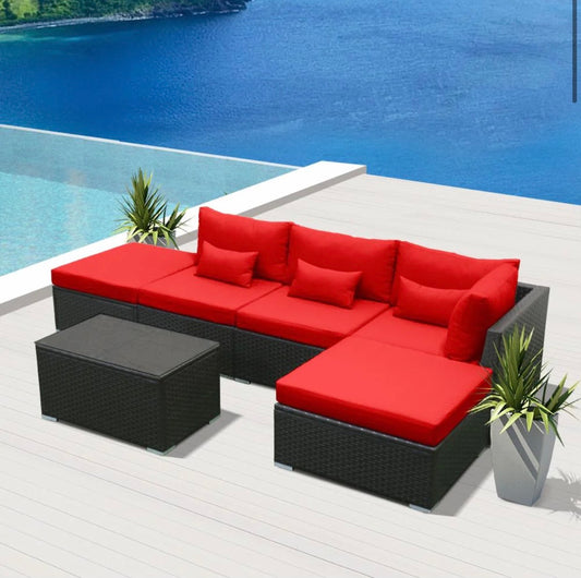Crimson Red 6 Replacement Cushion Covers Set (Without Foam Insis)