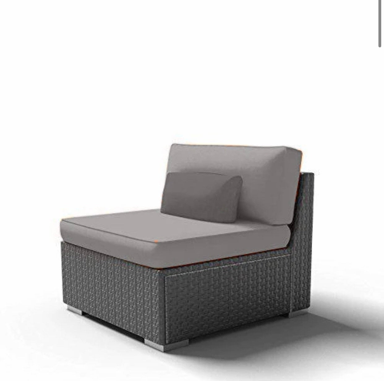 Grey Light Gray Middle Chair Outdoor Patio Furniture Espresso Brown Wicker