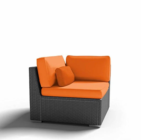 Left Corner Chair Outdoor Patio Furniture Espresso Brown Wicker