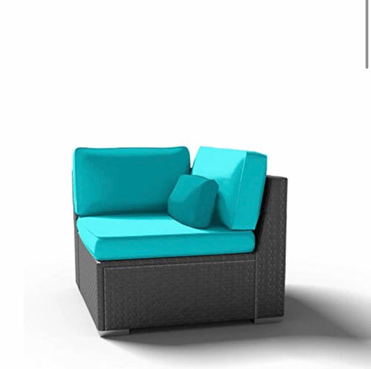 Right Corner Chair Outdoor Patio Furniture Espresso Brown Wicker