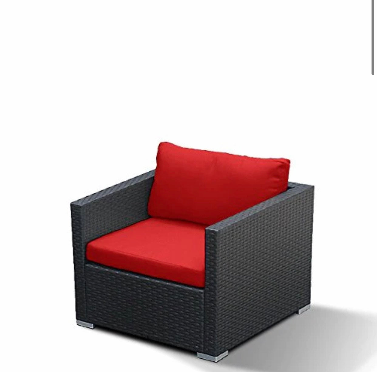 Crimson Red Club Chair Outdoor Patio Furniture Espresso Brown Wicker