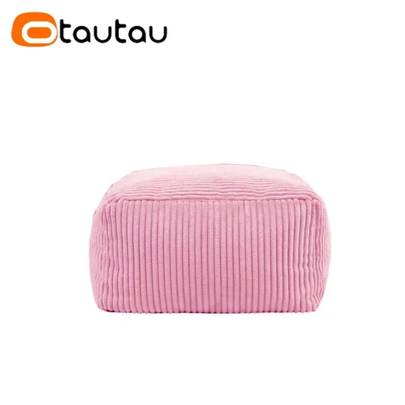 OTAUTAU Corduroy Bean Bag Pouf Cover Without Filler Lazy Floor Beanbag Chair Sac Puff Ottoman Lounger Frameless Furniture DD025